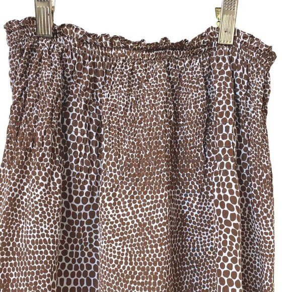 Silk Maxi Skirt Small Brown Print Ruffle Prairie Hem by What Comes Around Goes A - Picture 3 of 10